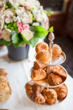 Paris mimari, cadde ve park ilkbahar, sakura çiçeği şehir içinde