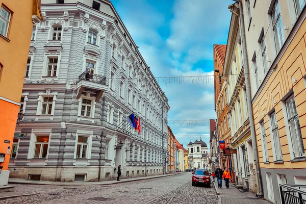 Noite ruas Tallinn — Fotografia de Stock