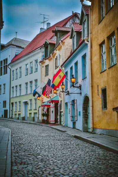 Noite ruas Tallinn — Fotografia de Stock