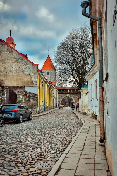 Noite ruas Tallinn — Fotografia de Stock