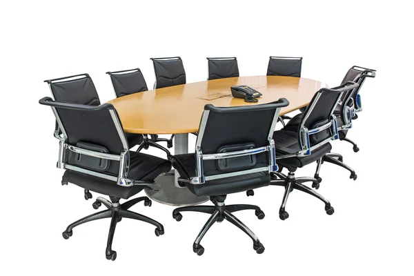 Meeting table and black hairs in meeting room — Stock Photo, Image