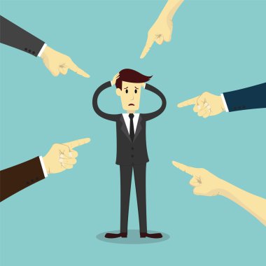 Suçlu işadamı işaretleme eller