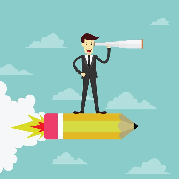 İşadamı durmak seyir için dürbün roket kalem 