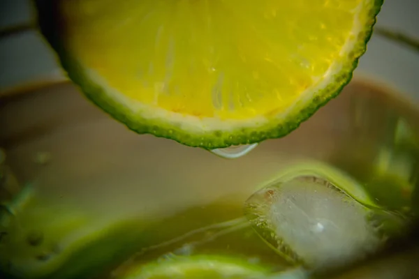 Limão Copo Água — Fotografia de Stock