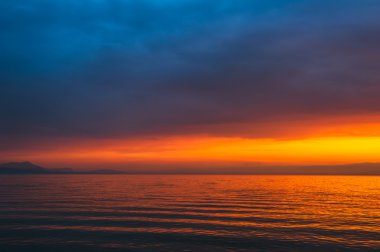 Gün batımı göl, uzun pozlama üzerinde