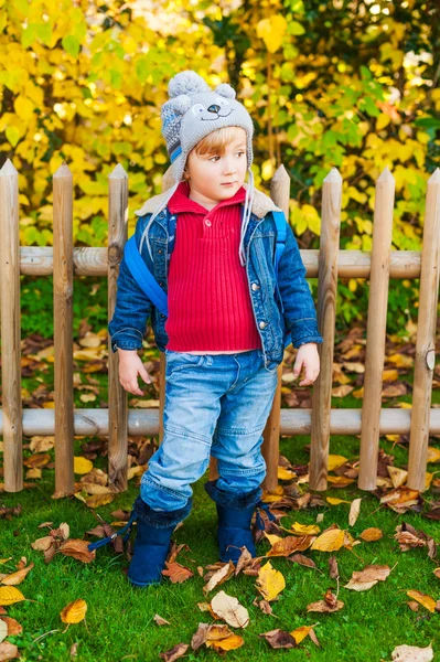 Höstens porträtt av bedårande tottler pojke — Stockfoto