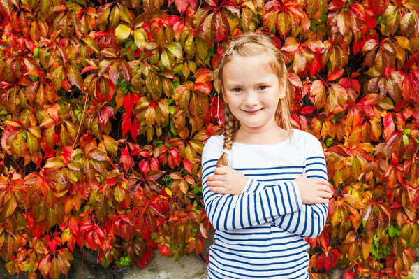 Autumn portrait of a cute little girl — Stock Photo, Image