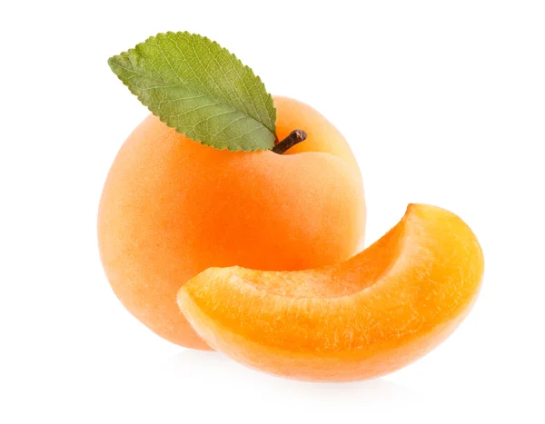 Ripe apricot with a slice — Stock Photo, Image