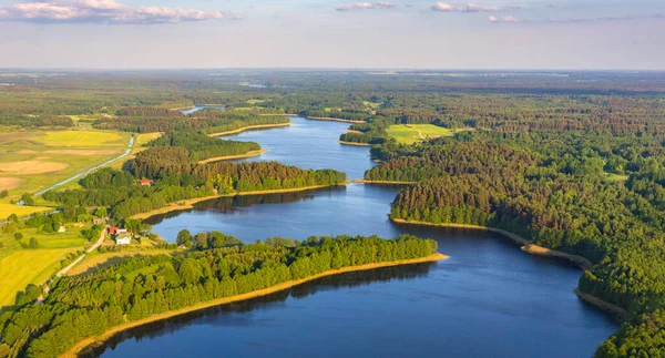 Rezerwat Przyrody Sarachany Lakes Białoruś Lotu Ptaka — Zdjęcie stockowe