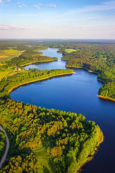 Sarachany Sjöar Naturreservat Vitryssland Fågelperspektiv — Stockfoto