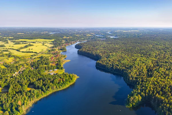 Lago Douzha Bielorussia Dalla Vista Volo Uccello — Foto Stock