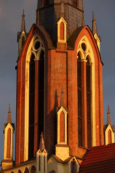 Fragment Starého Katolického Kostela Herviaty Bělorusko — Stock fotografie