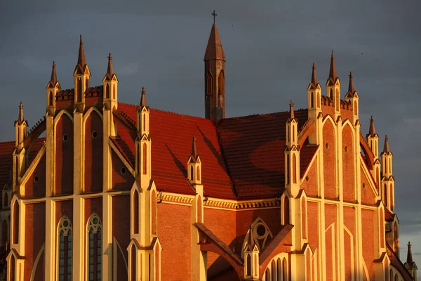 Fragment Van Een Oude Katholieke Kerk Herviaty Wit Rusland — Stockfoto