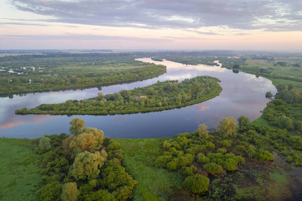 Río Dniéper Dniapro Bielorrusia Amanecer — Foto de Stock
