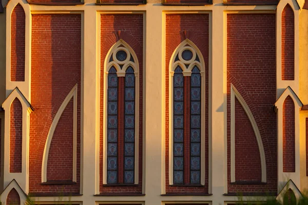 Fragment Gammal Katolsk Kyrka Herviaty Vitryssland — Stockfoto