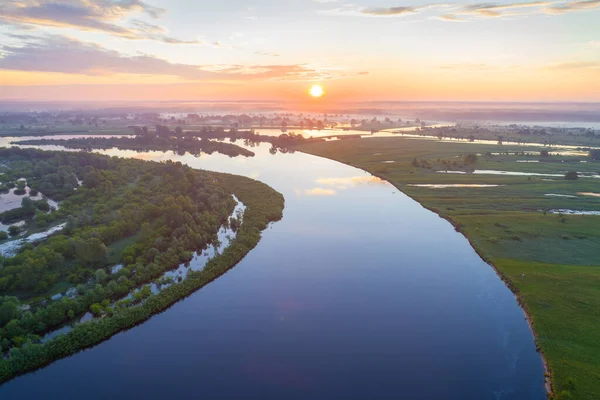 Rio Dnieper Dniapro Bielorrússia Amanhecer — Fotografia de Stock