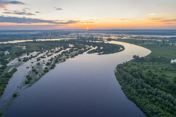 Río Dniéper Dniapro Bielorrusia Amanecer — Foto de Stock