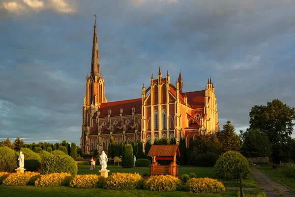 Starý Katolický Kostel Herviaty Bělorusko Stock Fotografie