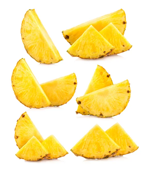 Set van ananas segmenten beelden — Stockfoto