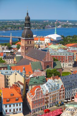 Aerial view of Riga clipart