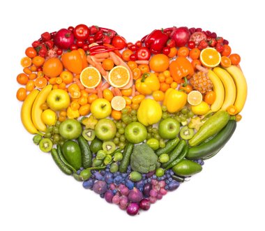 Heart of fruits and vegetables clipart