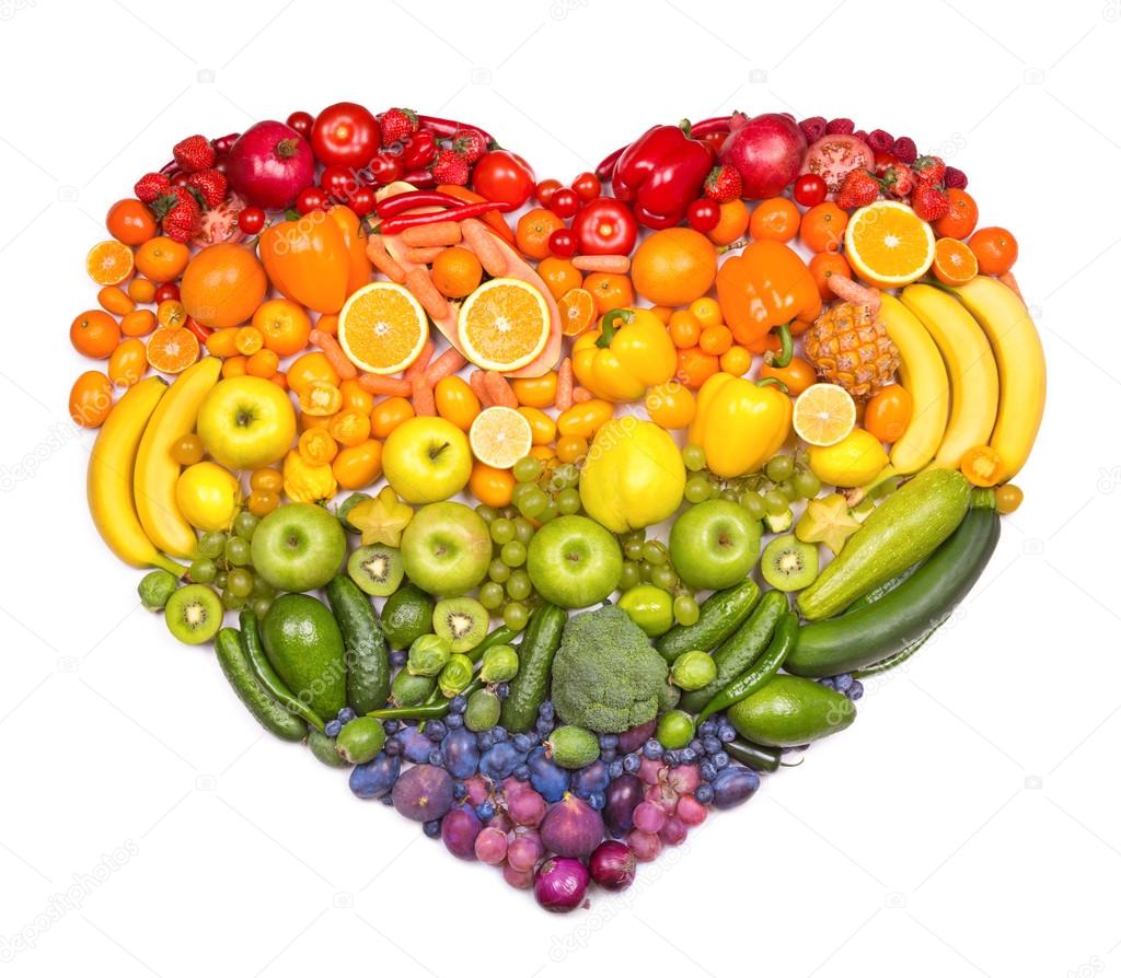 Heart of fruits and vegetables