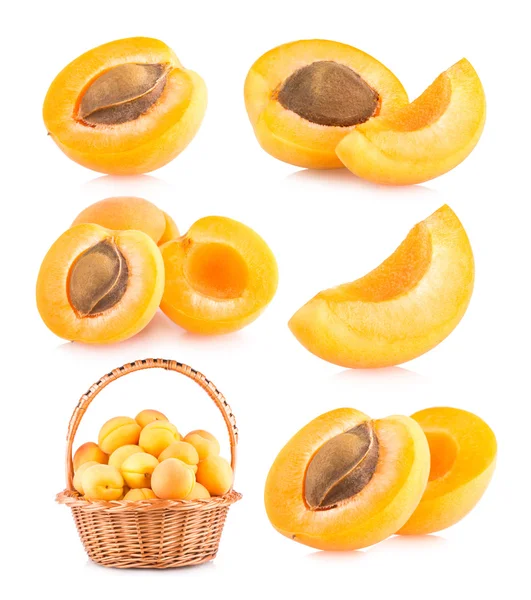 Conjunto de frutas de albaricoque — Foto de Stock