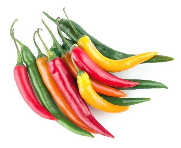 Kleurrijke hot chili peppers — Stockfoto