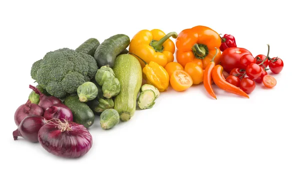 Радуга из свежих овощей — стоковое фото