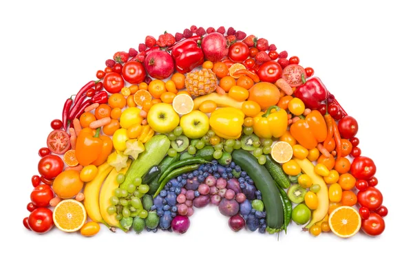 Arco iris de frutas y verduras Fotos de stock