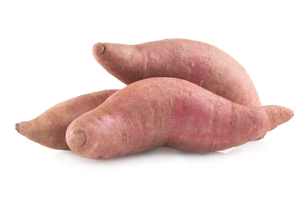 Três batatas doces perto — Fotografia de Stock