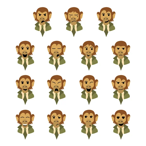 平的猴子商人 — 图库矢量图片