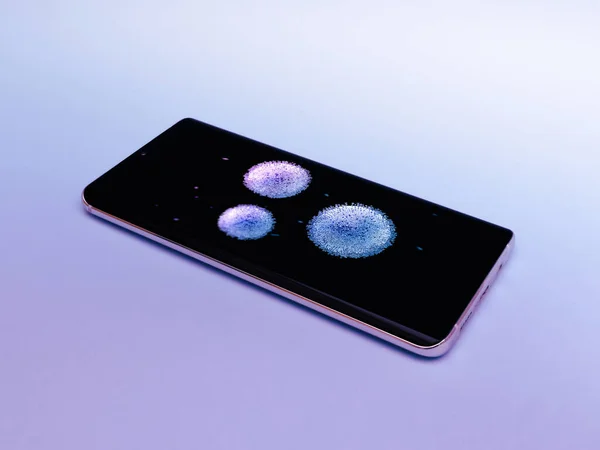 Smart Phone Infetto Cellulare Isolato Pulire Telefono Cellulare Covid Coronavirus — Foto Stock