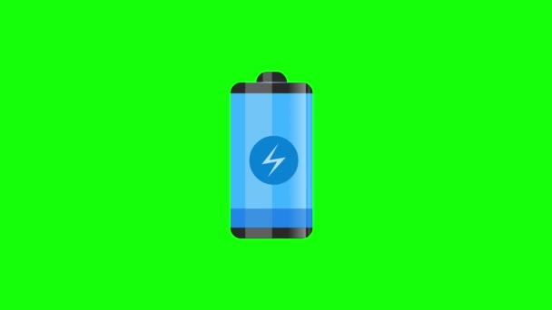 电池充电电平指示器 放电和充放电电池 白色背景 — 图库视频影像