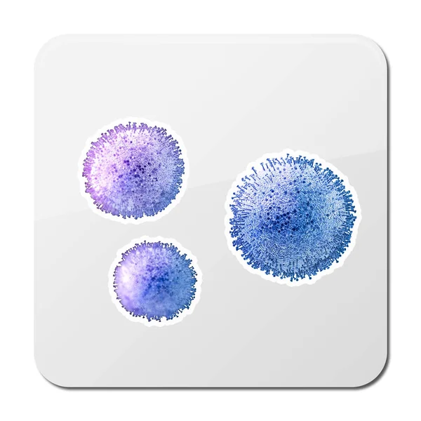 Coronavirus Bacteria Cell Icon 2019 Ncov Covid 2019 Covid Novel — Stock Photo, Image