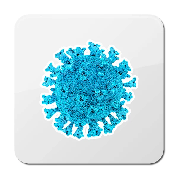 Coronavirus Bacteria Cell Icon 2019 Ncov Covid 2019 Covid Novel — Stock Photo, Image