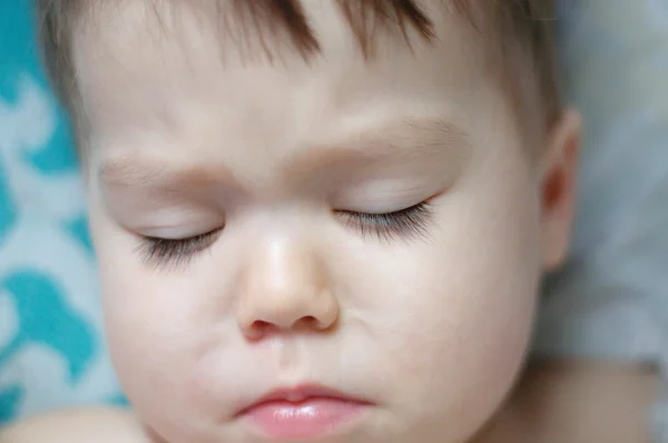 Baby with long eyelashes portrait — Stock Photo, Image