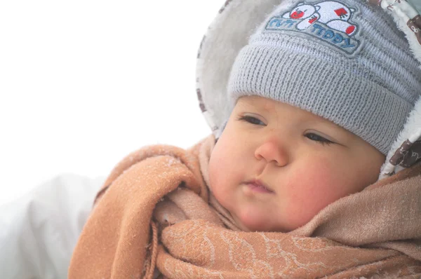Baby in winter clothes — Stock Photo, Image