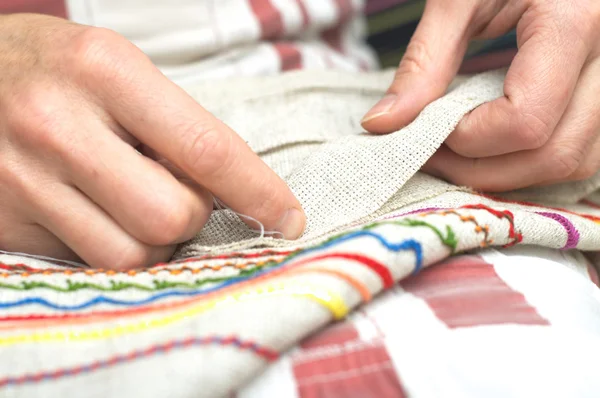 Hand sewing — Stock Photo, Image