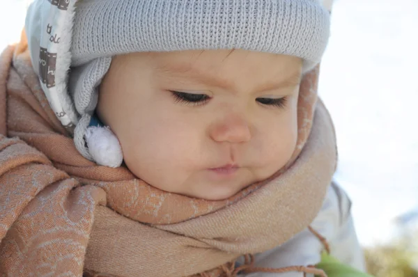 Baby in warm clothes — Stock Photo, Image