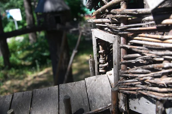 Toy houten huis ingang — Stockfoto