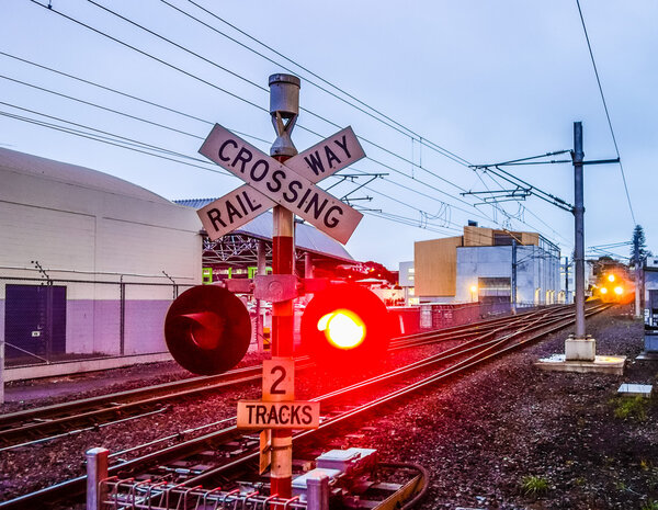 HDR Level crossing sign