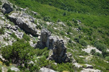Monte Capanne, Elba, İtalya dağlarının manzarası