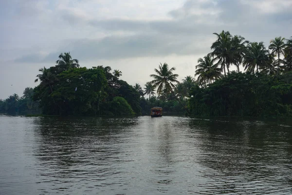 Backwaters Nätverk Bräckta Laguner Sjöar Kanaler Och Floder Kerala Indien — Stockfoto