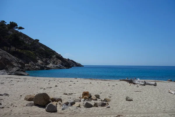 Cala Maestra Praia Ilha Montecristo Antiga Oglasa Mar Tirreno Parte — Fotografia de Stock