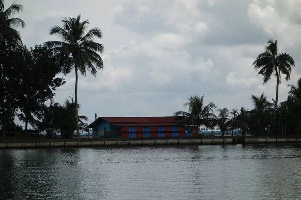 Red Lagunas Salobres Lagos Canales Ríos Kerala India — Foto de Stock