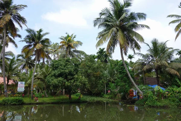Kerala Indien Circa Oktober 2017 Backwaters Netzwerk Aus Brackwasserlagunen Seen — Stockfoto