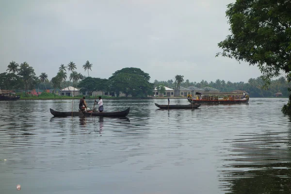 Kerala India Circa October 2017 Backwaters Network Brackish Lagoons Lakes — 图库照片
