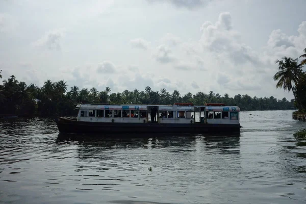 Kerala India Circa Říjen 2017 Odlehlá Síť Brakických Lagun Jezer — Stock fotografie