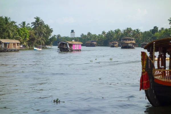 Kerala India Circa Říjen 2017 Odlehlá Síť Brakických Lagun Jezer — Stock fotografie